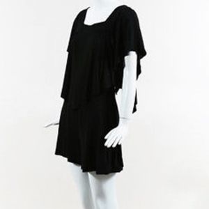 Alice + Olivia Black Jersey Knit Tie Waist Romper